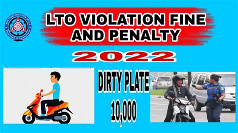 Complete list of LTO fines and penalties 2022 .
